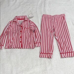 Tahari Red and White Striped Kids Pajama Set